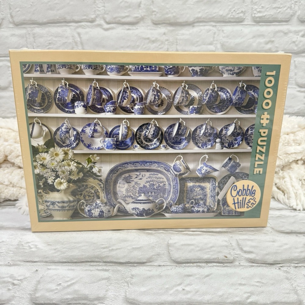 Cobble Hill Jigsaw Puzzles Deluxe 1000 Piece Puzzle TEA‎ CUPS CHINA Hutch - NEW